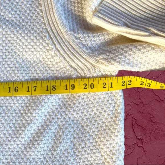 SOLD on Depop - Talbots Wool Crew Sweater Ribbon Bow Bell Sleeve Ivory White XL - Picture 11 of 15